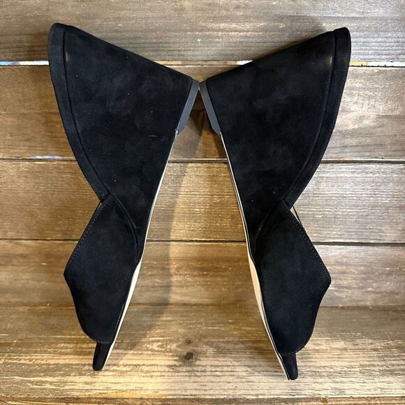 New NIB‎ Womens Sam Edelman Merrick Black Suede Wedge Heeled Sandals Size 7.5 M - Picture 4 of 6